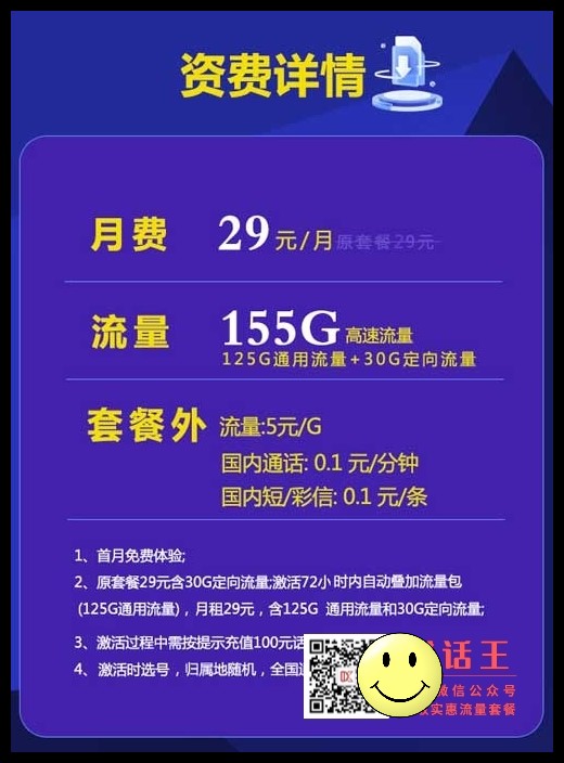 电信通用专属流量卡_电信小烧烤卡29元155G（20年套餐 ）  第1张
