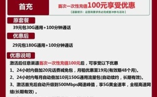 联通徽章卡29元包180G通用+100分钟套餐介绍