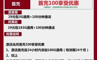 联通金川卡29元包183G通用+100分钟通话套餐