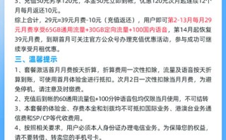 电信羽星卡 29元月租65G通用+30定向+100分钟语音